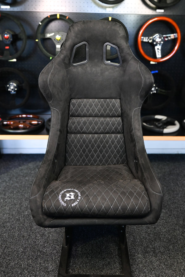 Bucket Seat Fixed - Pro Suede Checker Black, glitter back (rose gold)