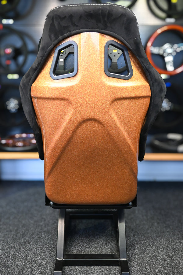 Bucket Seat Fixed - Pro Suede Checker Black, glitter back (rose gold)