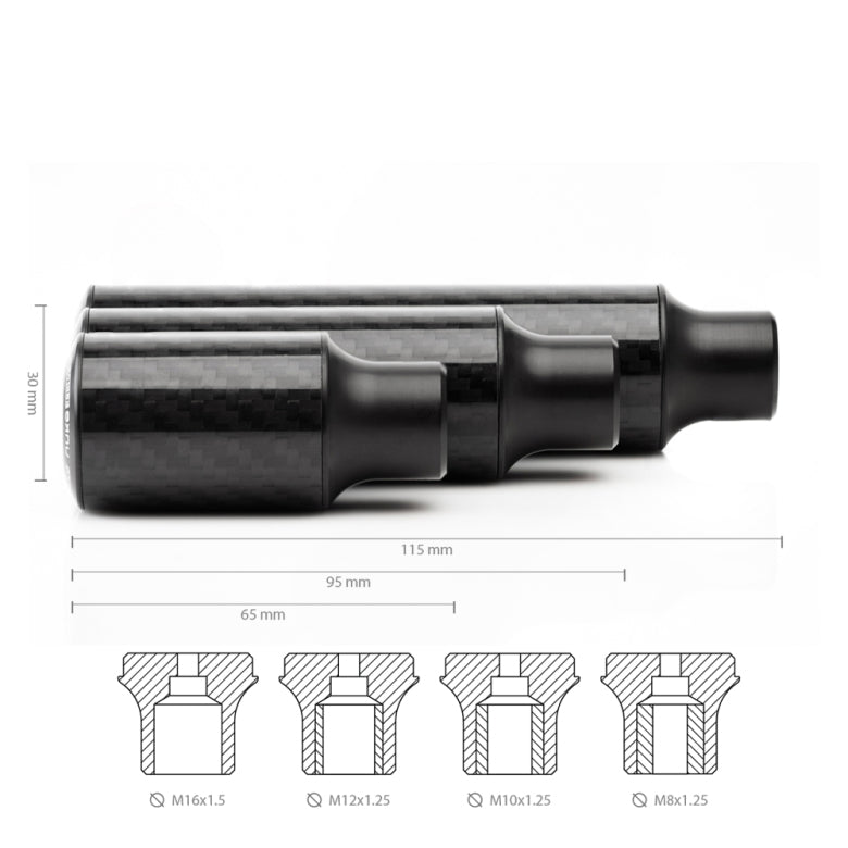 Nuke Gear Knob Cavernous Carbon, Glossy finish 40, 65mm