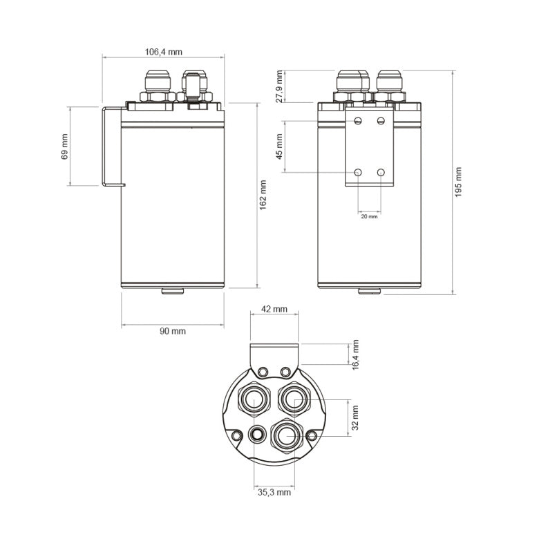 Nuke Matte Carbon Oil Catch Can 0.75 liter (Order in)