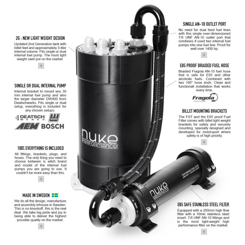 Nuke 2G Fuel Surge Tank Kit for internal fuel pumps (Order in)