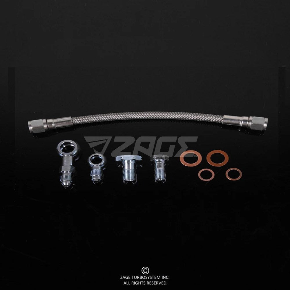 Braided Oil Feed Line Kit for Subaru, MHI, IHI Turbos (Order in)