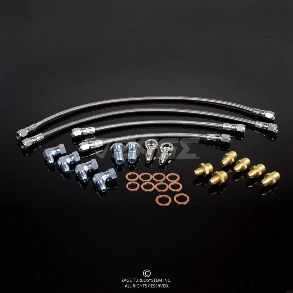 Water Line Kit for Garrett T25 GT2530 GT25 GT28 Turbos on Nissan Skyline RB26 engines (Order in)