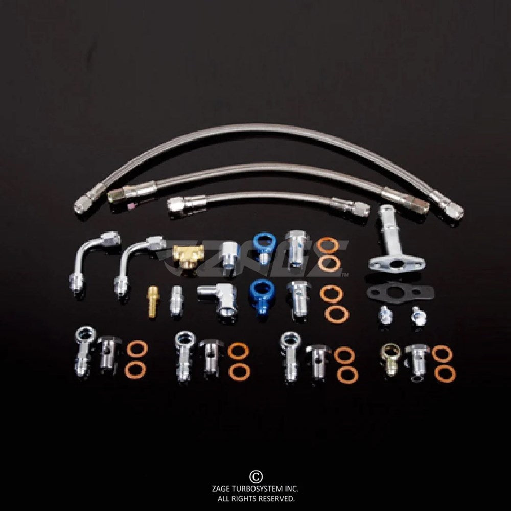 Braided Oil & Water Line Kit For MHI TD04 Upgrade Turbo on SAAB 9-3/9-5 2.0T AERO (Order in)