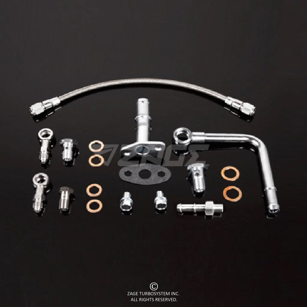 Braided Oil & Water Line Kit For Garrett GT25/ GT28 Hybrid turbo on Subaru Impreza WRX STI (Order in)