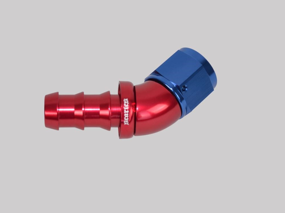 Push Lock Fitting 45 Degree AN12-19.05mm Barb Black