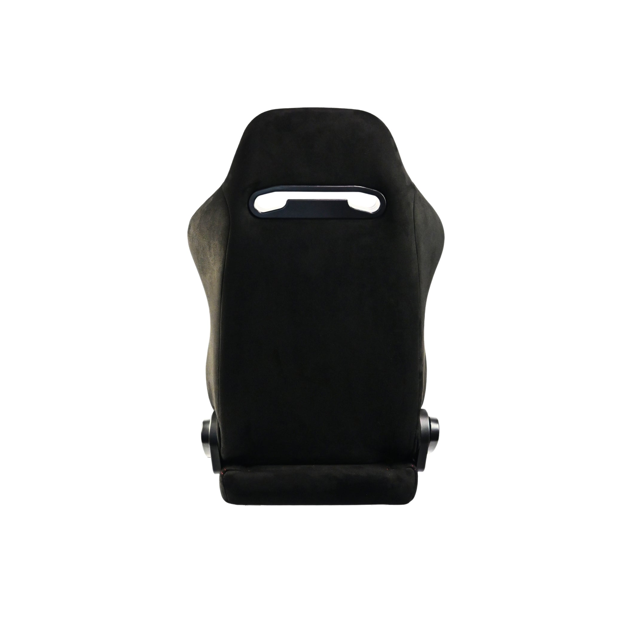 Black car seat cover on a white background