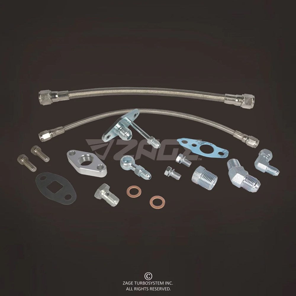 Braided Oil Feed & Drain Line Kit for Toyota CT12, CT20, CT26 Turbos (Order in)