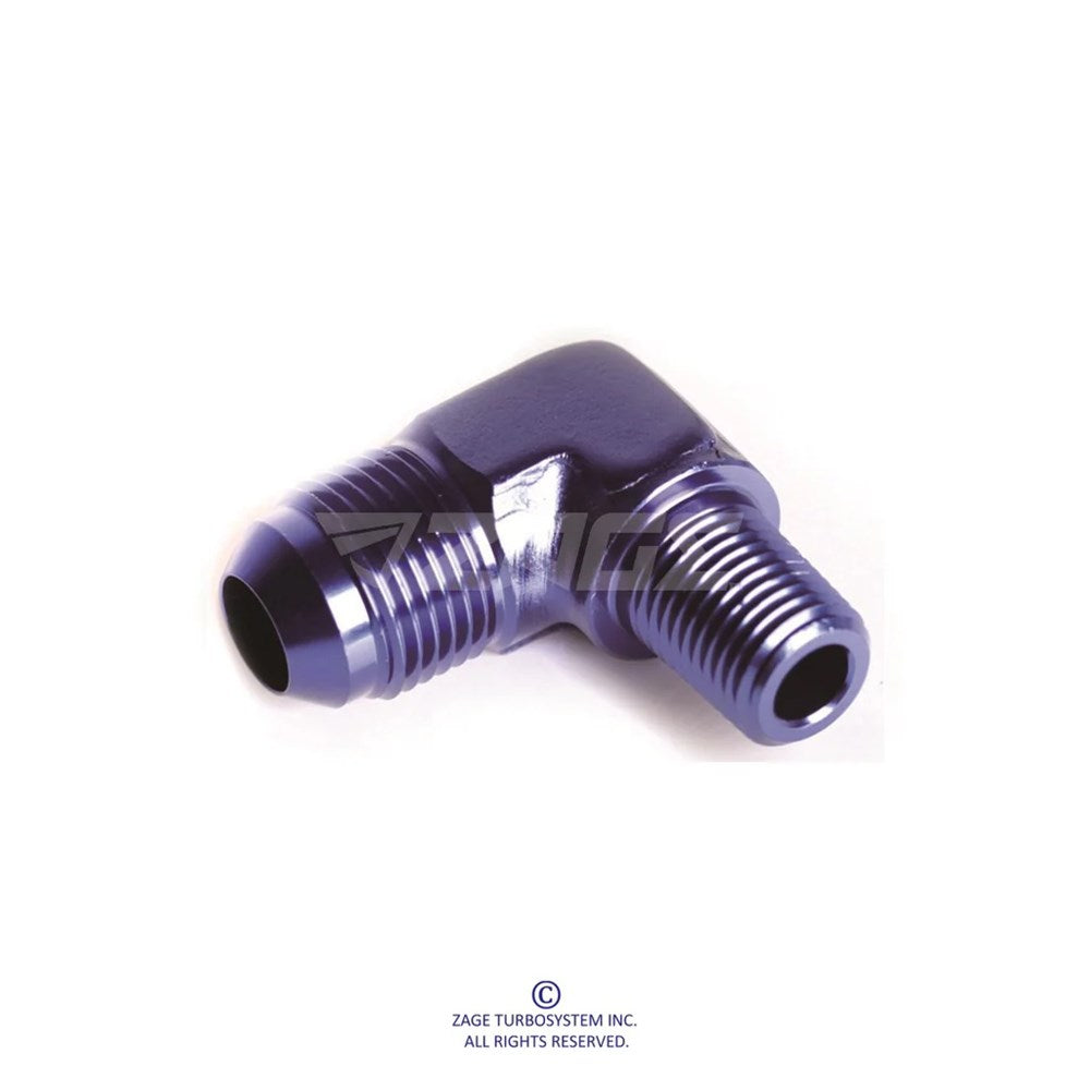 AN8 to 1/2" NPT 90 Degree Fitting (Order in)