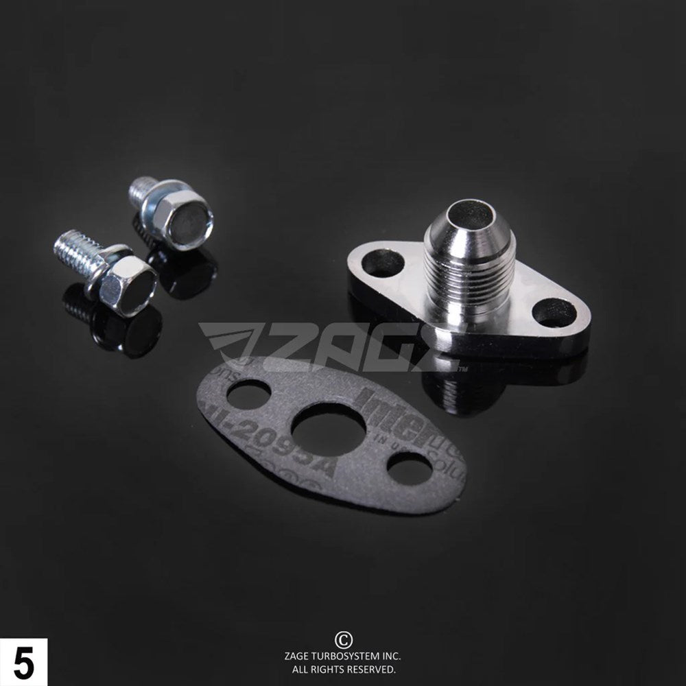 Turbo Oil Drain Flange AN8 TD02-06, IHI, KKK (Order in)