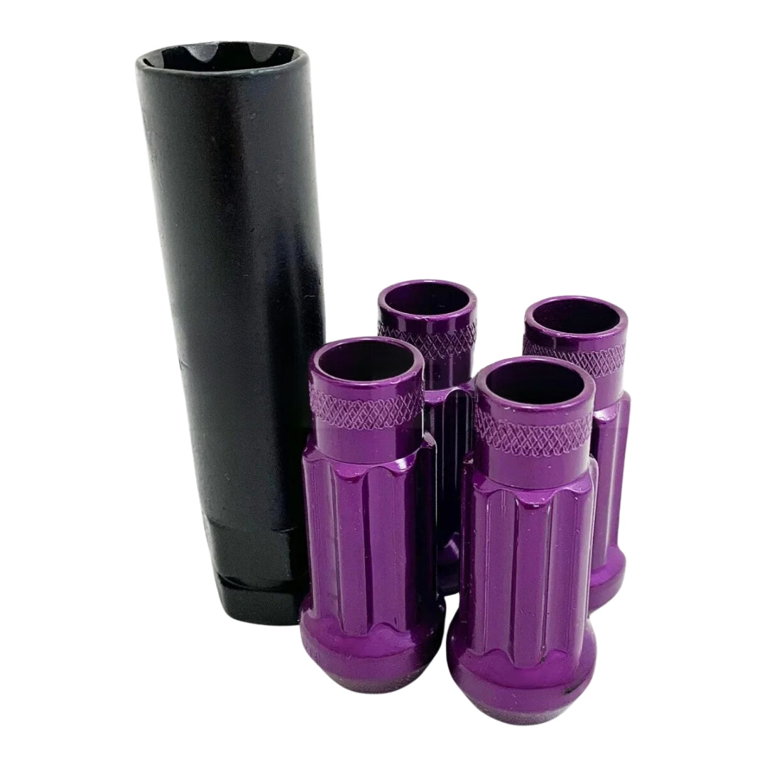 GKTECH PURPLE M12X1.25 OPEN ENDED LOCK NUTS (SET OF 4 + SOCKET) (Order in)