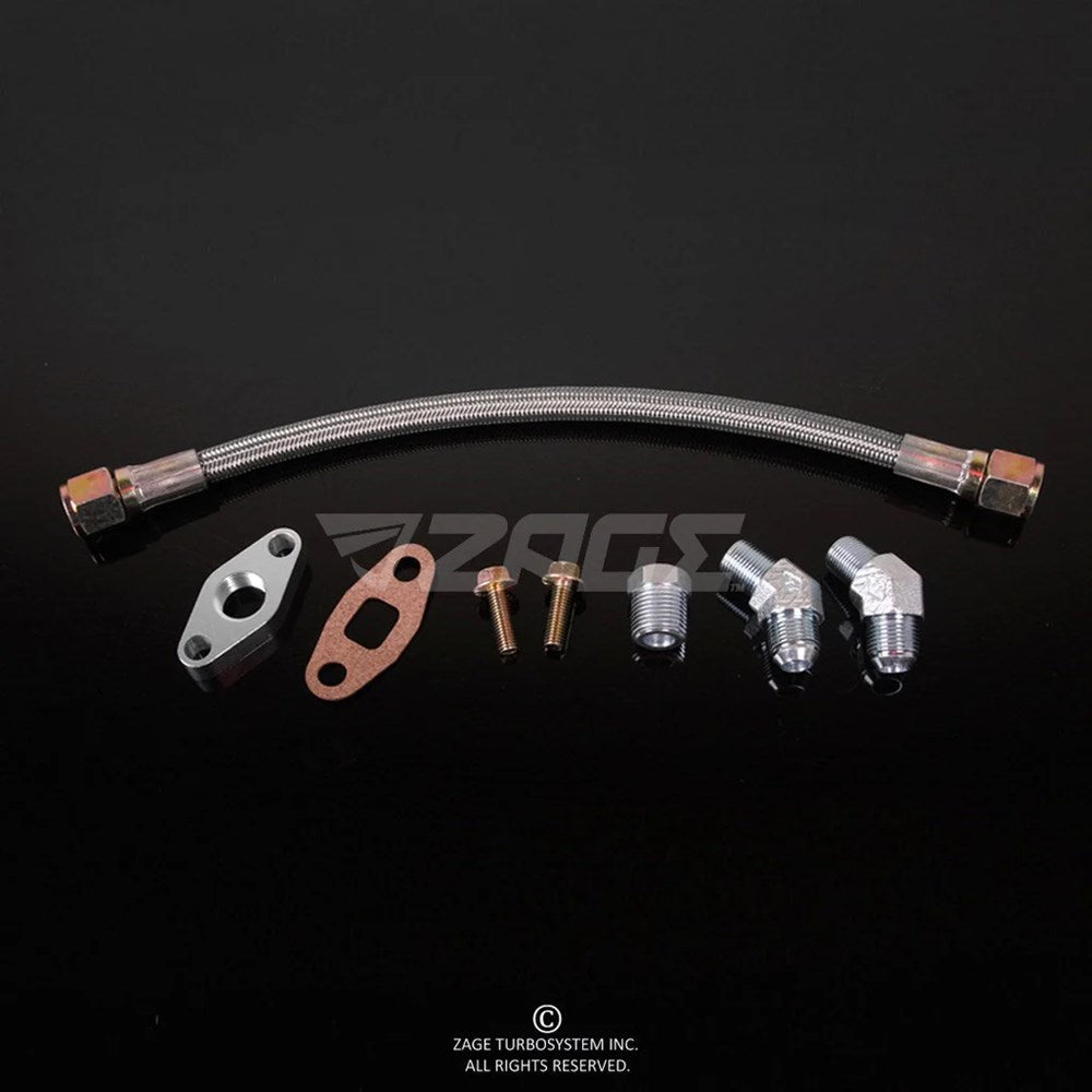 Braided Oil Drain Line Kit for MHI TD07, Greddy T67 Turbos (Order in)