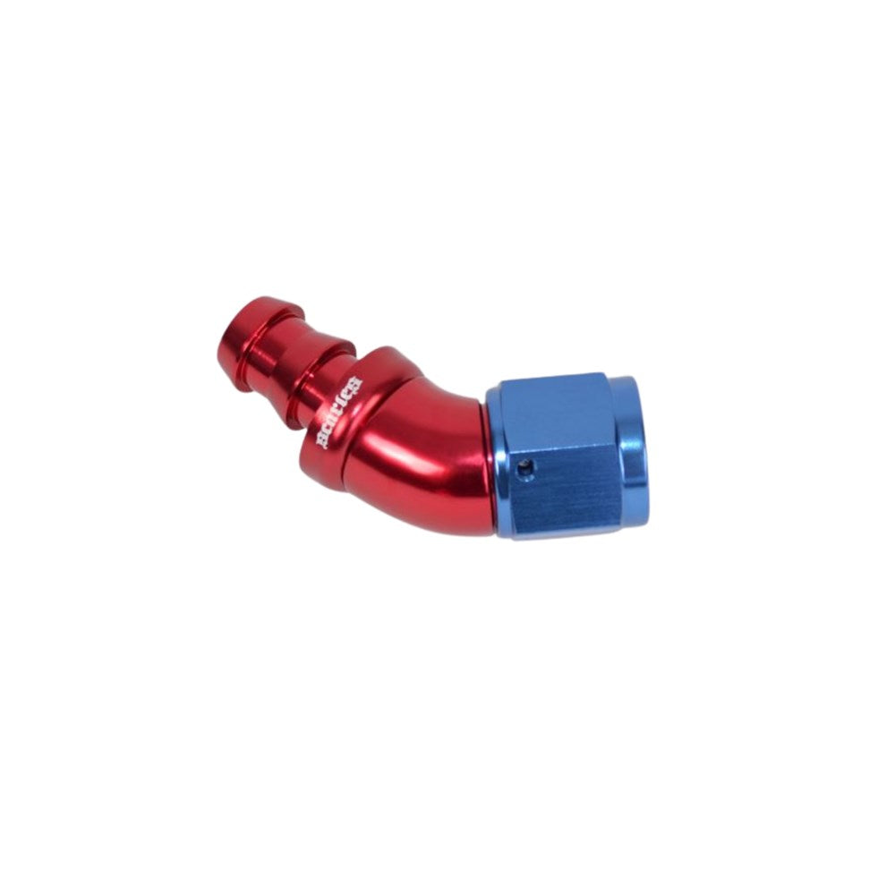 Push Lock Fitting 45 Degree AN8-12.7mm Barb Black