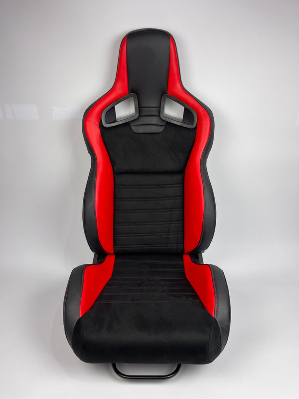 Bucket Seat Reclinable - Premium Style Black/Red