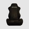 Bucket Seat - Black Suede Reclinable - Red Stitching
