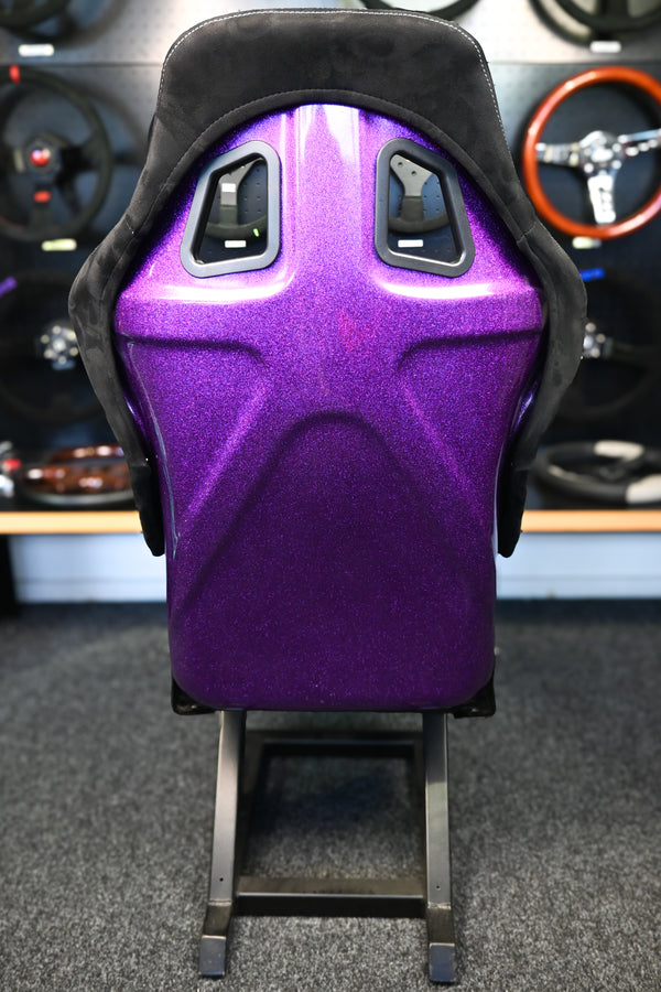 Bucket Seat Fixed - Pro Suede Checker Black, Glitter Back (Purple)
