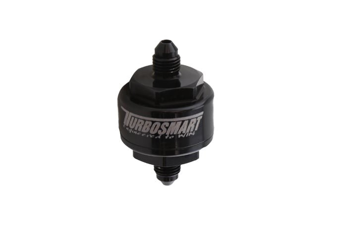 Turbosmart Billet Turbo Oil Feed Filter 44um -4AN - Black (Order in)