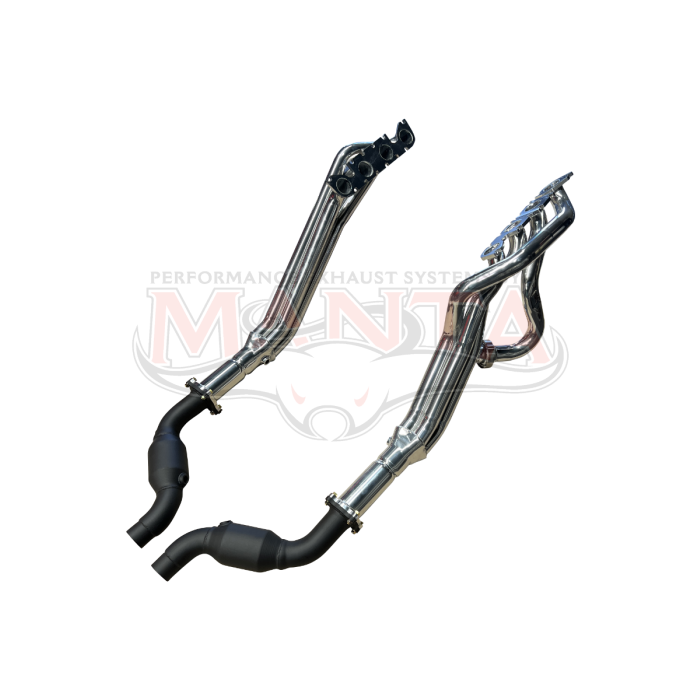 Ford Mustang FM FN V8, 1 7/8" Ceramic Coated Headers And Cats, To Bolt To Factory Exhaust System