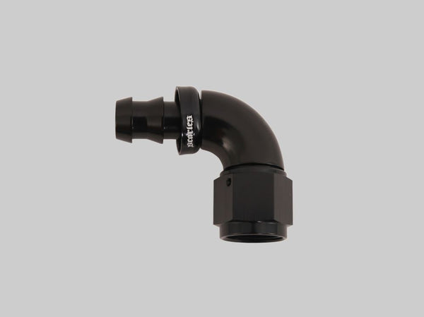 Hose Fitting AN10 Push Lock 90 Degree Black