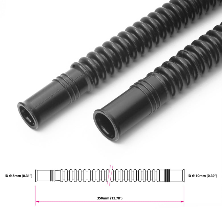 Nuke Convoluted black nylon in-tank fuel hose ?8/10mm 350mm