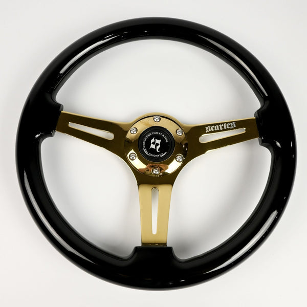 Scarles Prestige Steering Wheel - Black/Gold