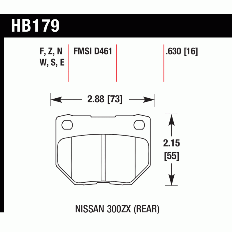 Hawk Pad Nissan Z32 300zx Rear HB179F.630 (HPS)