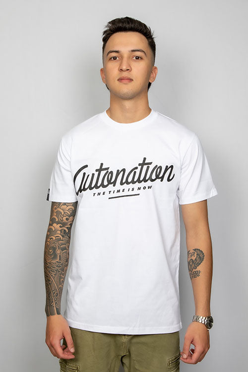 Autonation Mens Italic Tee - white