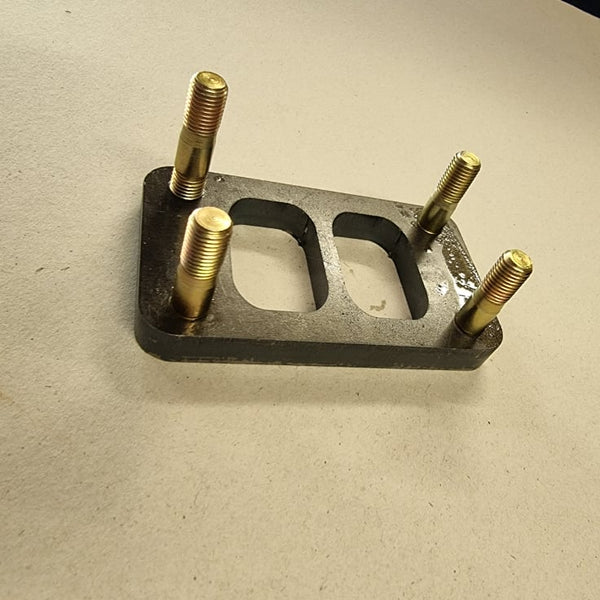 Mild Steel T3 Twin Scroll Turbo Flange - Drilled & Tapped With Studs
