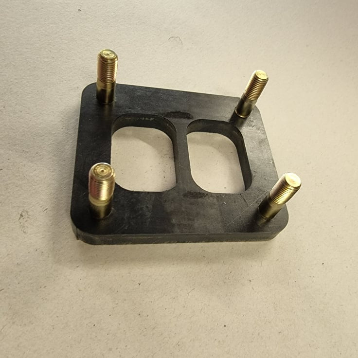 Mild Steel T4 Twin Scroll Turbo Flange - Drilled and Tapped With Studs *SCARLES*
