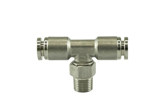 Turbosmart 1/8" NPT Tee Pushloc Fitting - SS - 1/4" (Order in)