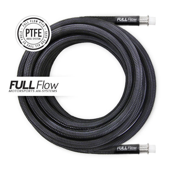 Black Nylon PTFE Stainless Braided Fuel Hose AN-6, 1m length